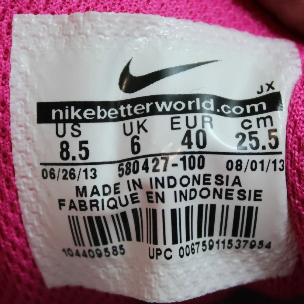 Nike Dart 10 Womens Running Shoes White Pink 580427-100‎ Size 8.5